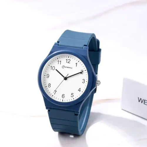 JewelryWe - Orologio da Polso in Silicone da Ragazzi Orologio Analogico al Quarzo Regalo per Donna Colore Blu miniatura 2