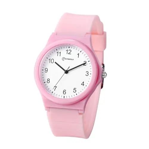 JewelryWe - Orologio da Polso in Silicone da Ragazzi Orologio Analogico al Quarzo Regalo per Donna Colore Rosa miniatura 2