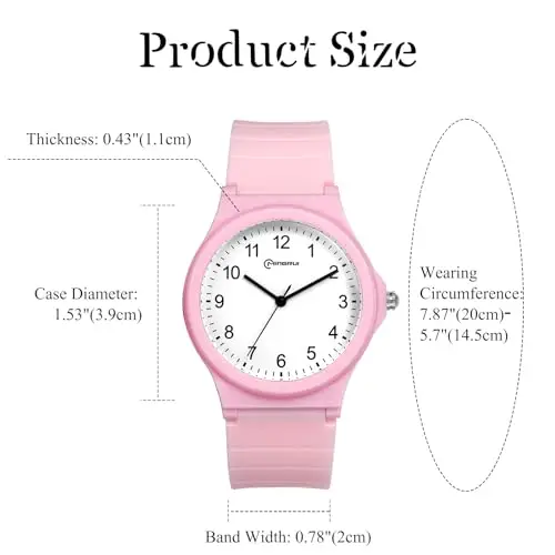 JewelryWe - Orologio da Polso in Silicone da Ragazzi Orologio Analogico al Quarzo Regalo per Donna Colore Rosa miniatura 3