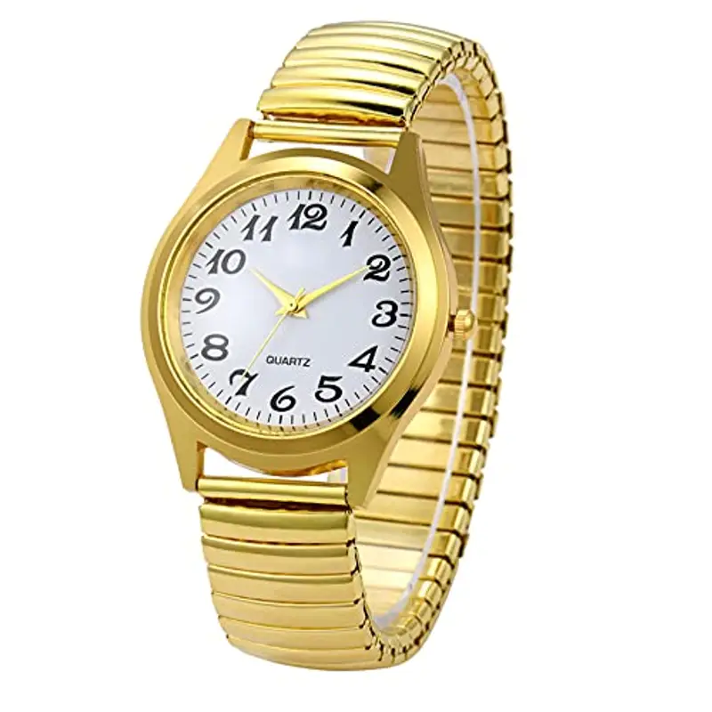 JewelryWe Orologio Elastico Da Donna Uomo: Cinturino in Metallo Lega Colorati Retro Vintage Orologio al Quarzo Piccolo