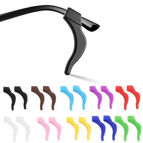 JEYORZY 12 Paia Ferma Occhiali, Ferma Occhiali In Silicone, Antiscivolo Gancio, Reggi Occhialis Stanghette antiscivolo