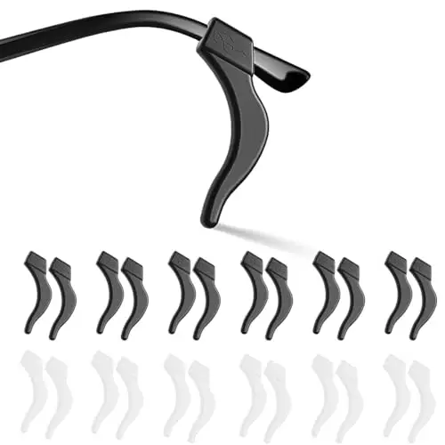 JEYORZY 12 Paia Ferma Occhiali, Ferma Occhiali In Silicone, Antiscivolo Occhialis Gancio, Reggi Occhialis Stanghette