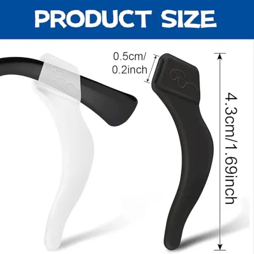 JEYORZY 12 Paia Ferma Occhiali, Ferma Occhiali In Silicone, Antiscivolo Occhialis Gancio, Reggi Occhialis Stanghette miniatura 2