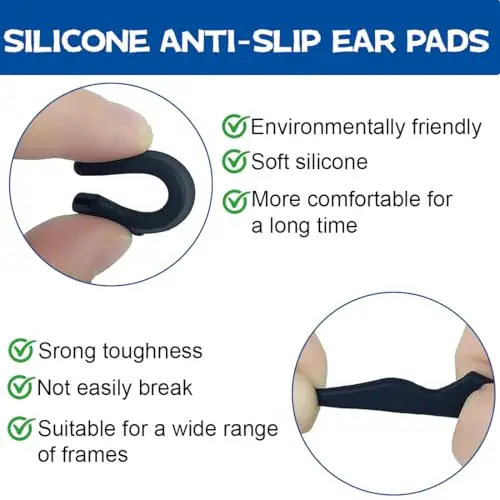 JEYORZY 12 Paia Ferma Occhiali, Ferma Occhiali In Silicone, Antiscivolo Occhialis Gancio, Reggi Occhialis Stanghette miniatura 3