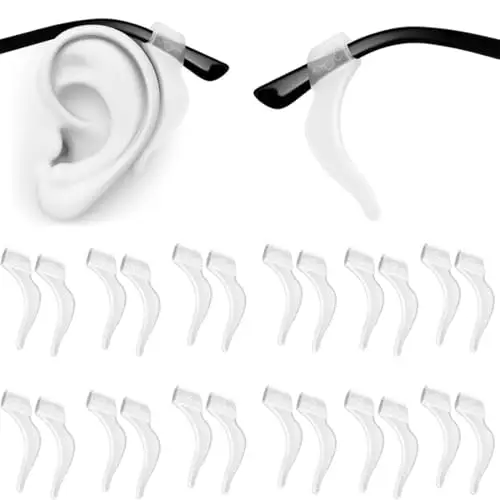 JEYORZY 12 Paia Ferma Occhiali, Ferma Occhiali in Silicone, Occhiali Antiscivolo Gancio, Antiscivolo Reggi Occhiali,