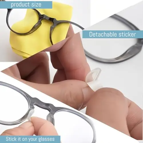 JEYORZY 20 Paia Antiscivolo Occhiali, Naselli per Occhiali Antiscivolo Occhiali Silicone, Nasello Antiscivolo Comodi miniatura 3