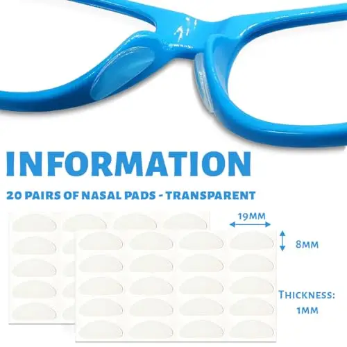 JEYORZY 20 Paia Naselli per Occhiali Antiscivolo, Naselli per Occhiali Silicone, Nasello Antiscivolo Comodi, Naselli miniatura 2