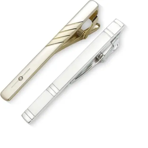 JEYORZY 2pcs Fermacravatte Uomo Classici in Rame, Clip di Cravatta Set,ferma cravatta da uomo, Fermacravatte Eleganti