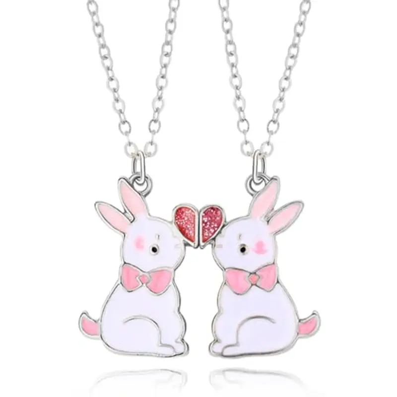 JEYORZY 2pezzi Ciondoli Migliore Amico, Collana BFF, Collana Ciondolo Carino Coniglio, Collana a Coniglio, Ciondolo