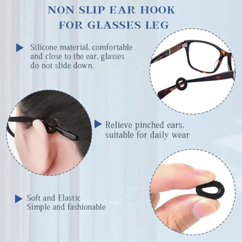 JEYORZY 30 paia di Supporti per Occhiali in Silicone Antiscivolo per Occhiali Copri Aste Gommini Antiscivolo per miniatura 3