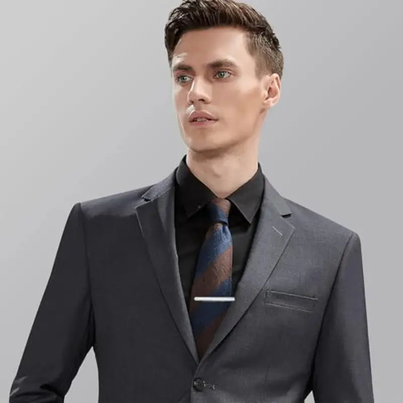 JEYORZY Fermacravatta Uomo Argento per Occasioni Speciali e Abbigliamento Quotidiano?Perfetto per San Valentino, Natale, Matrimoni e Meeting miniatura 2