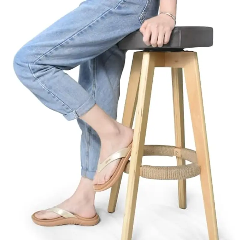 jiajiale Infradito Donna Moda Ortopediche Estive Comode Pelle Supporto Arco Plantare Flip Flop Doccia Spiaggia Piscina Aperte Mare Leggere Eleganti Ciabatte Antiscivolo Gomma Suole Beige EU43 miniatura 2