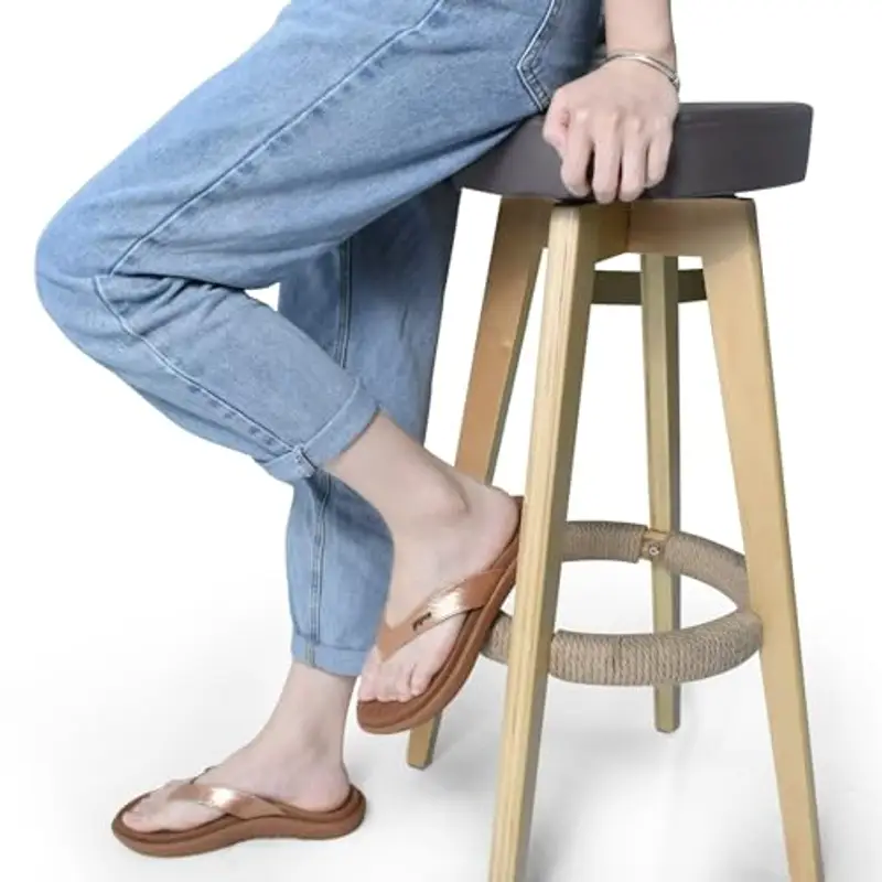 jiajiale Infradito Donna Moda Ortopediche Estive Comode Pelle Supporto Arco Plantare Flip Flop Doccia Spiaggia Piscina Aperte Mare Leggere Eleganti Ciabatte Antiscivolo Gomma Suole Cachi EU41 miniatura 2