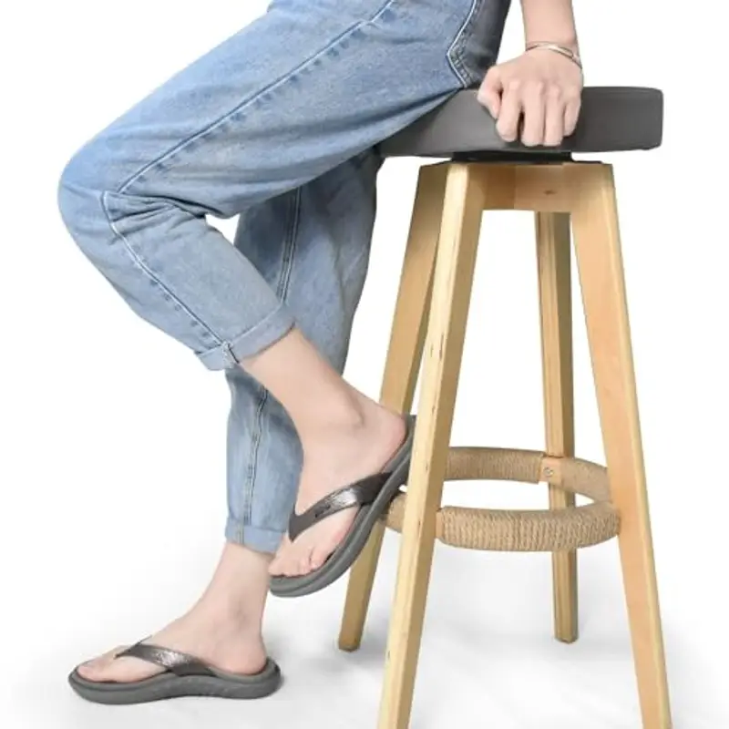 jiajiale Infradito Donna Moda Ortopediche Estive Comode Pelle Supporto Arco Plantare Flip Flop Doccia Spiaggia Piscina Aperte Mare Leggere Eleganti Ciabatte Antiscivolo Gomma Suole Grigio EU36 miniatura 2