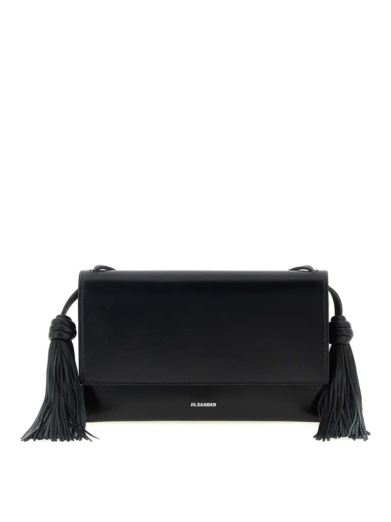 Borsa crossbody di nappe Nero
