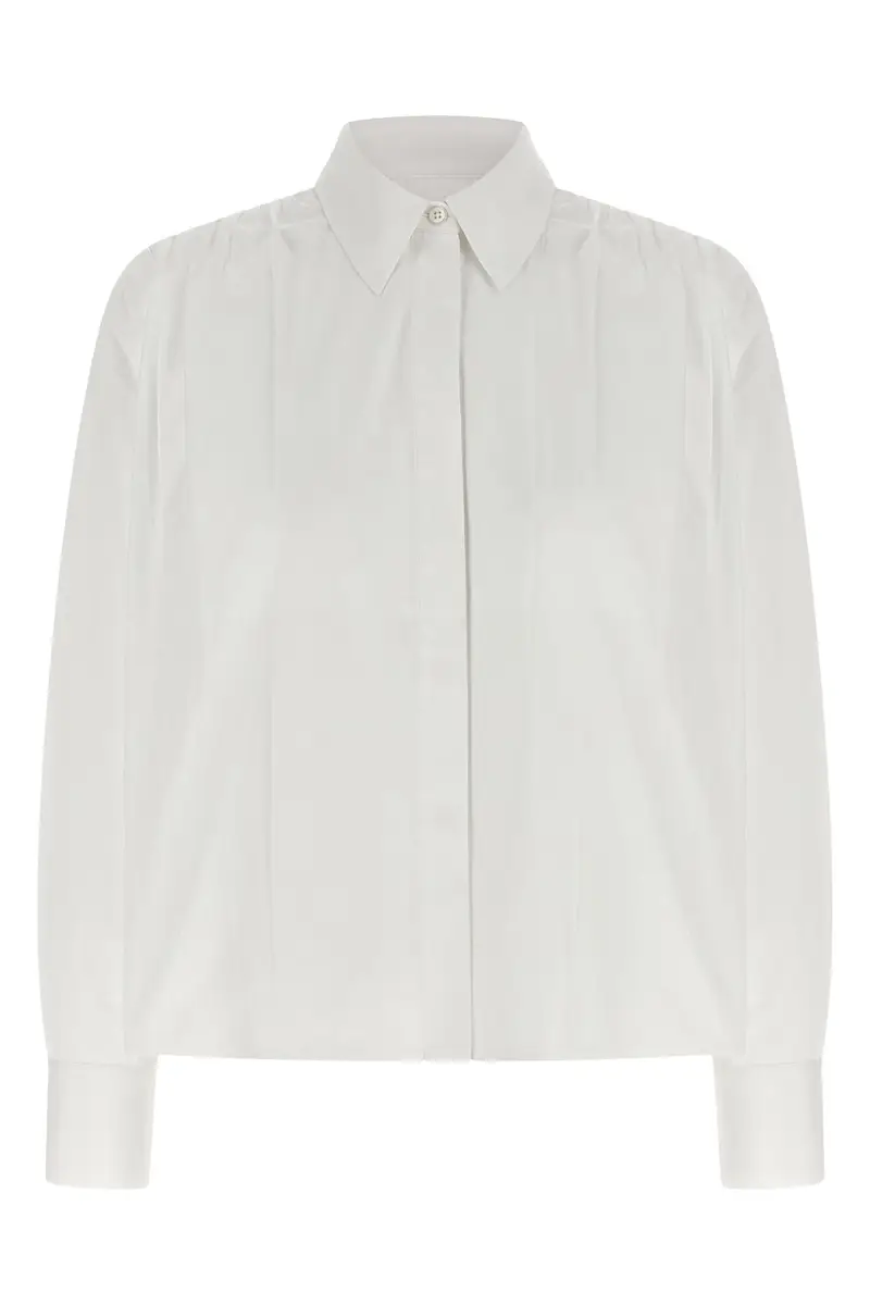 Jil Sander Maglia Bianco in Popeline di Cotone