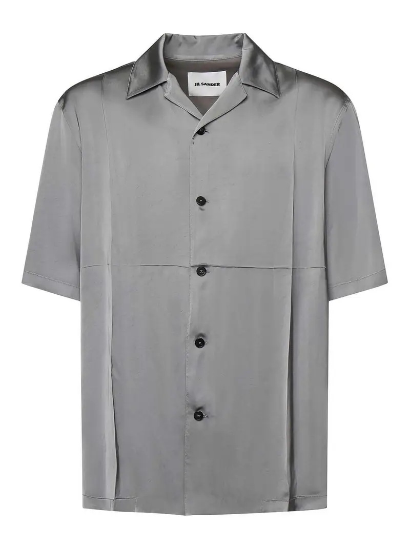 Camicia Bowling in Viscosa Grigio