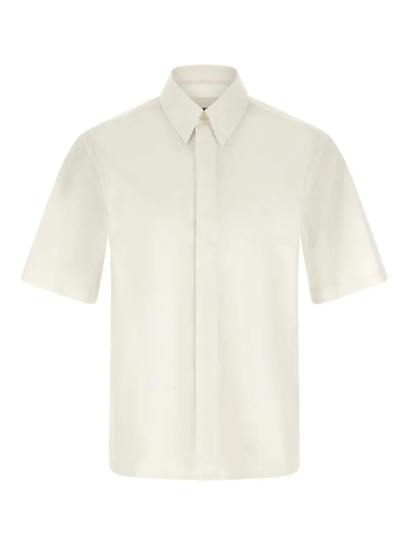 Camicia con ricamo logo Bianco