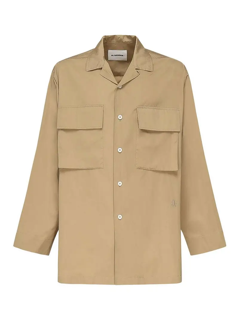 Camicia in popeline di cotone Beige