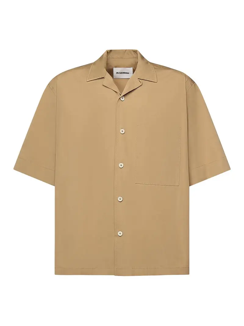Camicia in popeline di cotone Beige