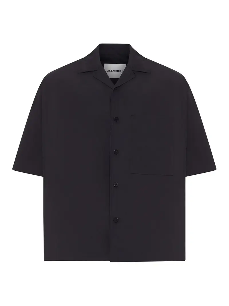 Camicia oversize in popeline di cotone Nero