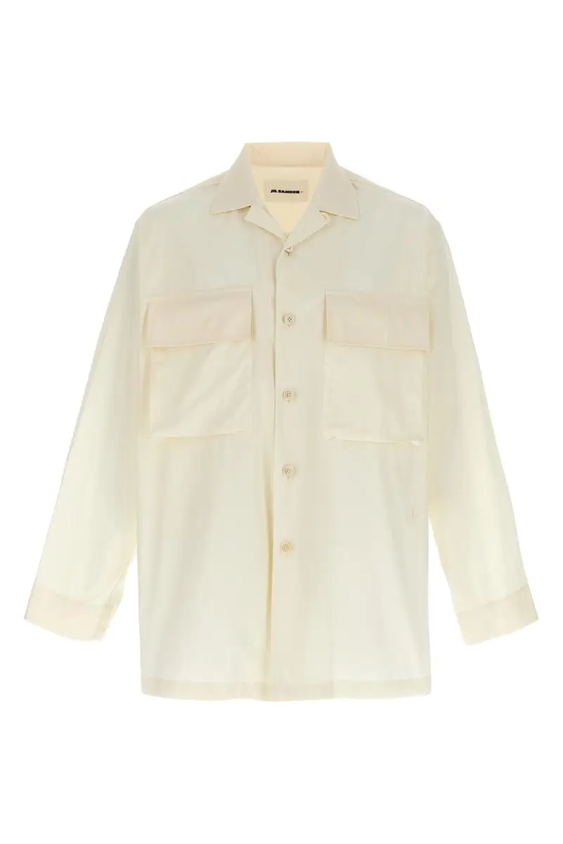 Camicia Ricamo Logo Bianco