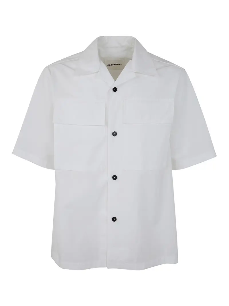 Camicia squadrata a maniche corte Bianco