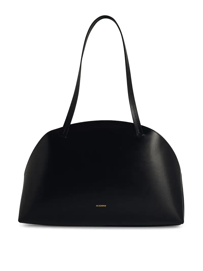 Curva Media Black in pelle nera Borsa Nero