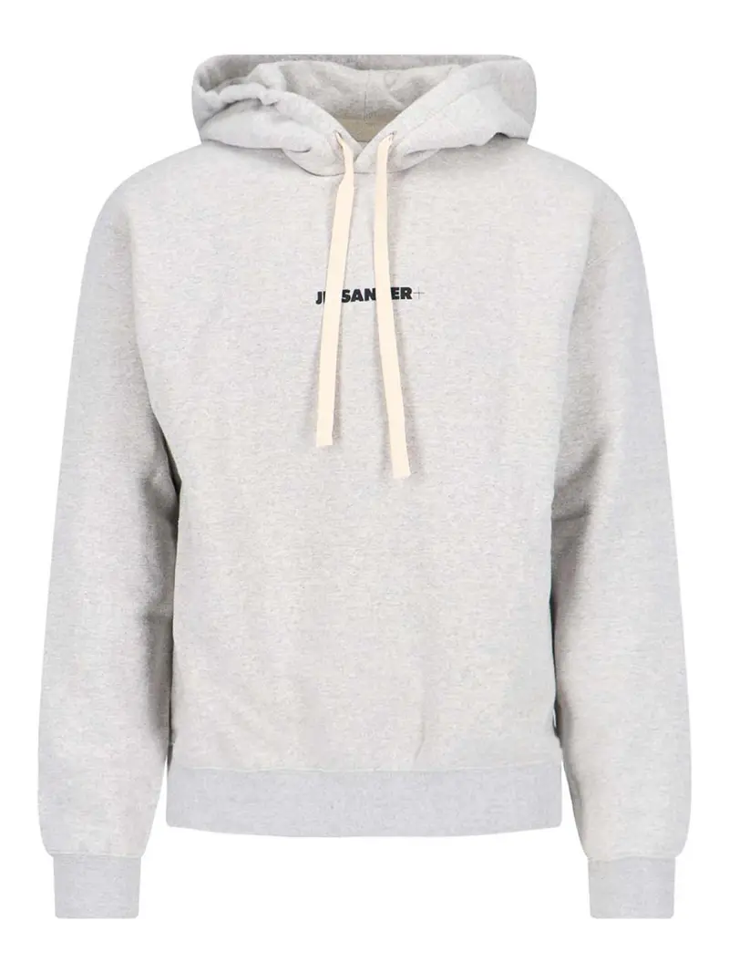 Felpa Cappuccio Logo Grigio