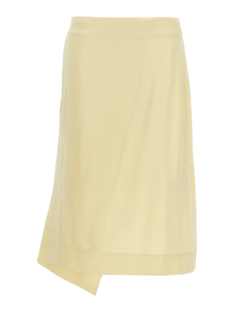 Gonna in raso con spacco laterale Giallo