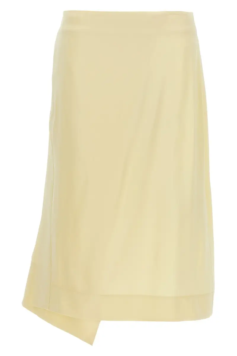 Gonna Raso Spacco Laterale Giallo