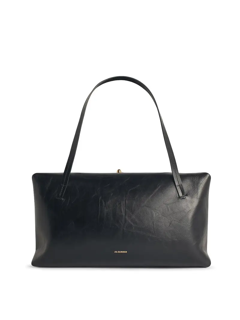 Grande borsa in pelle nera Nero