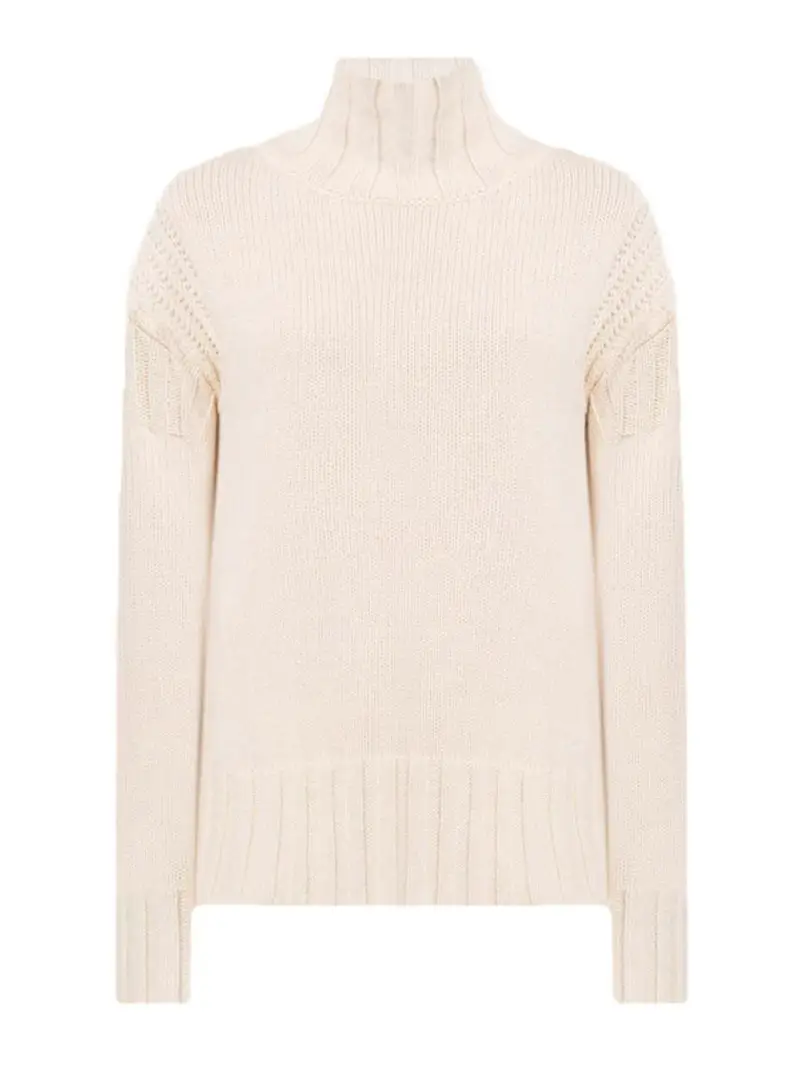 Maglione a collo alto a maniche lunghe Beige