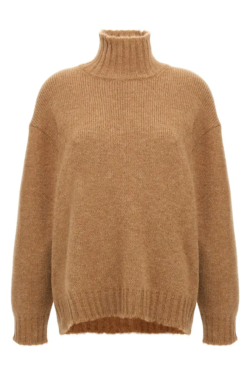 Maglione Collo Alto Beige