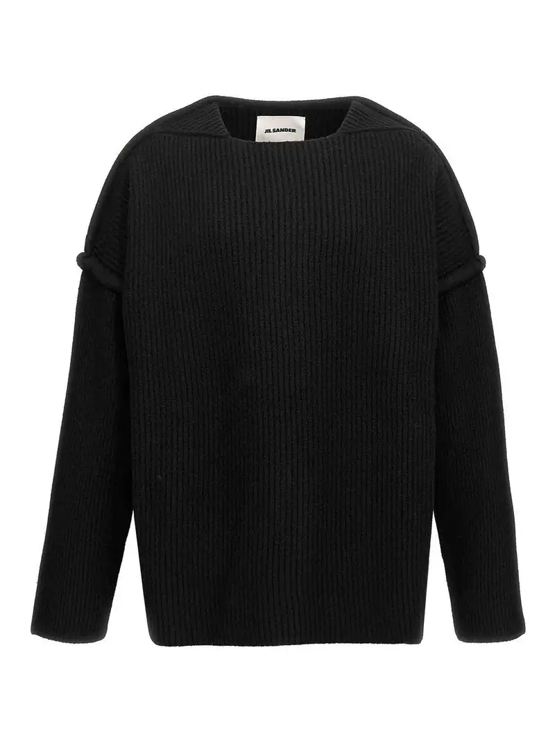 Maglione con scollo geometrico Nero