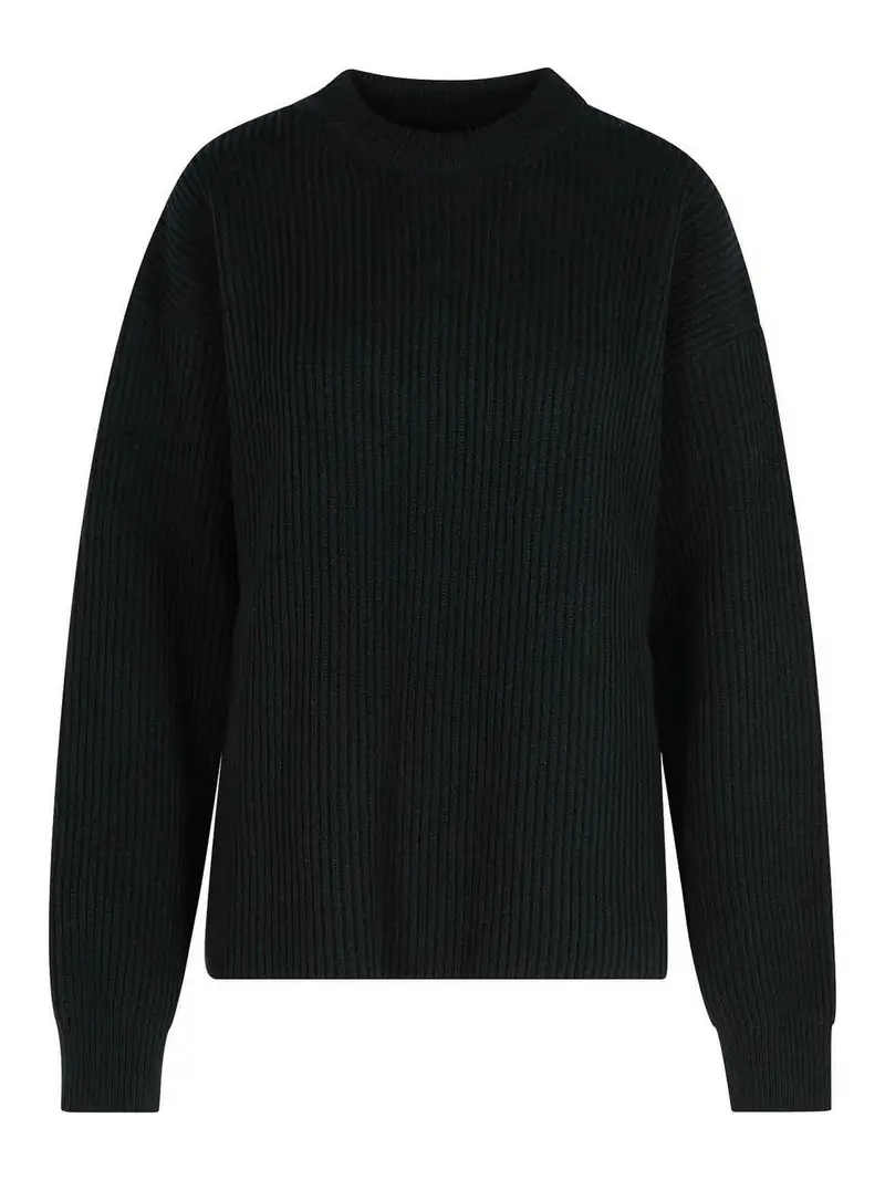 Maglione da equipaggio di lana nera Nero