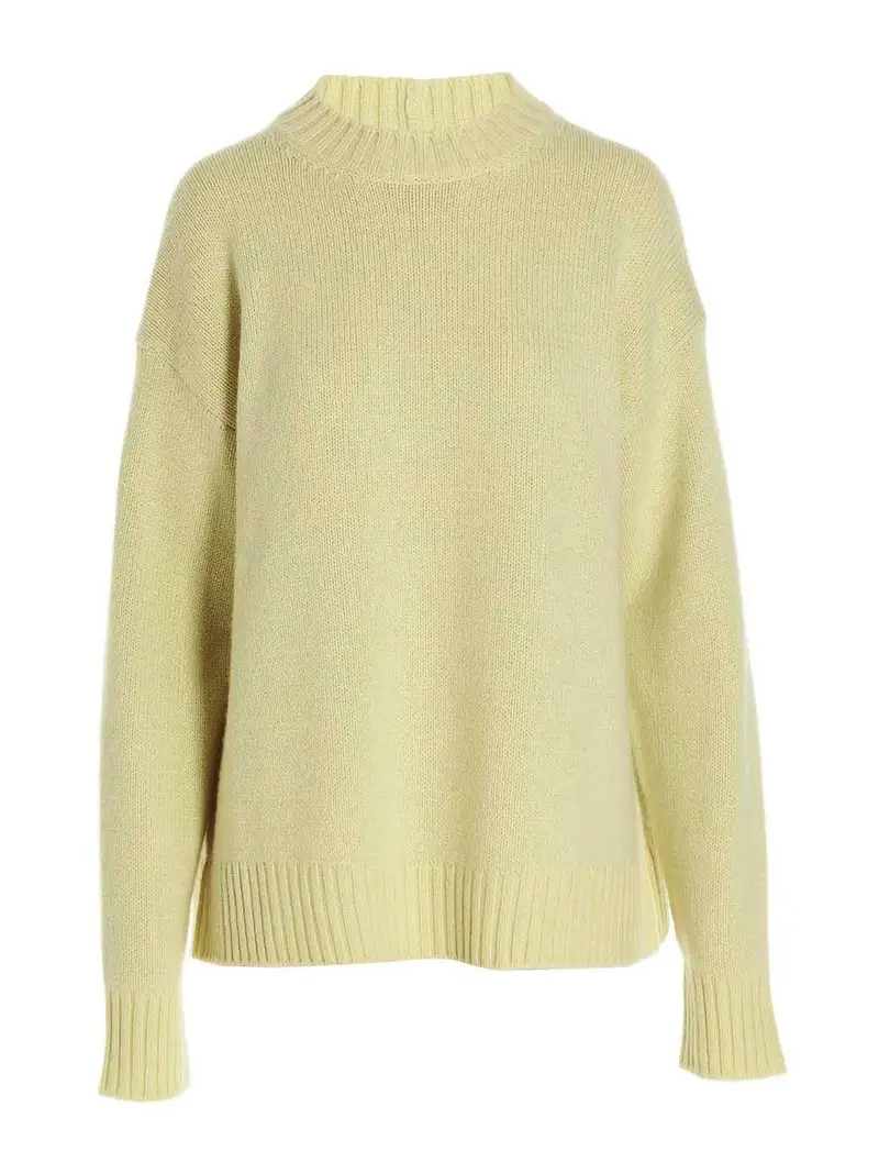 Maglione in misto cachemire con colletto Giallo