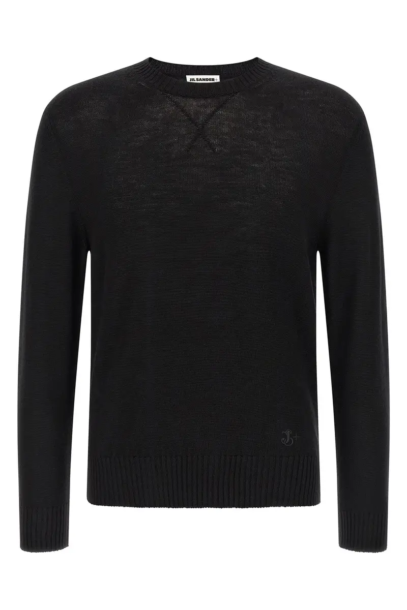 Maglione Ricamo Logo Nero