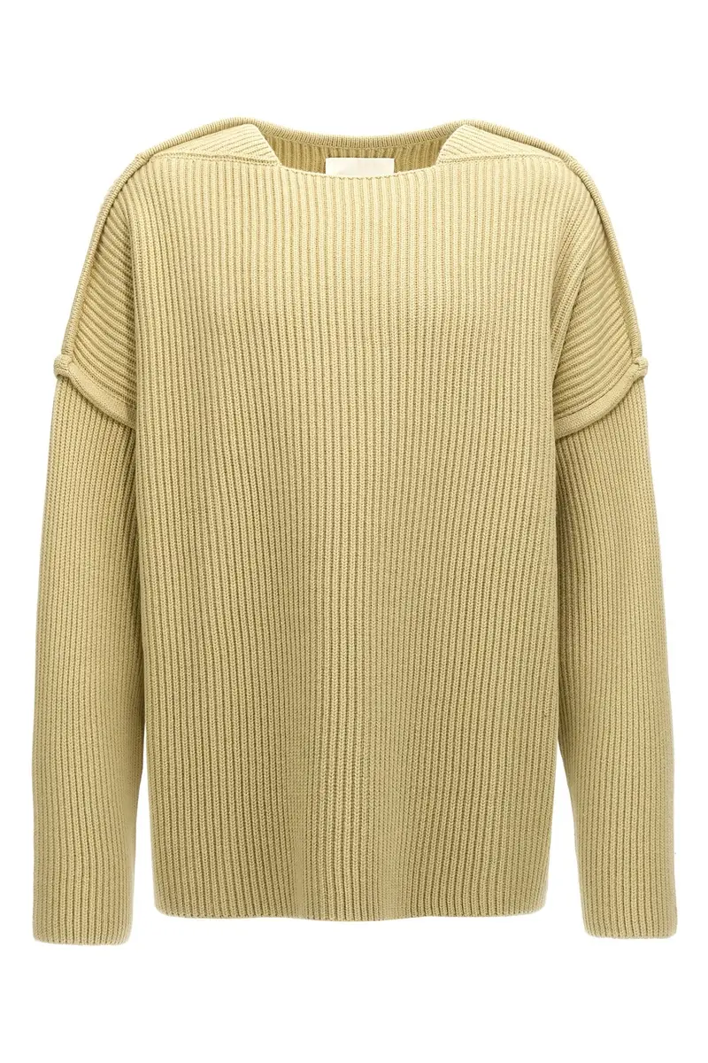 Maglione Scollo Geometrico Verde