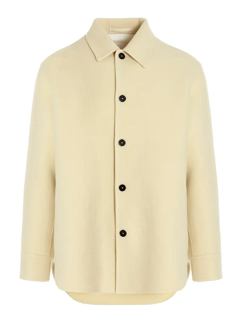 Overshirt in lana Beige