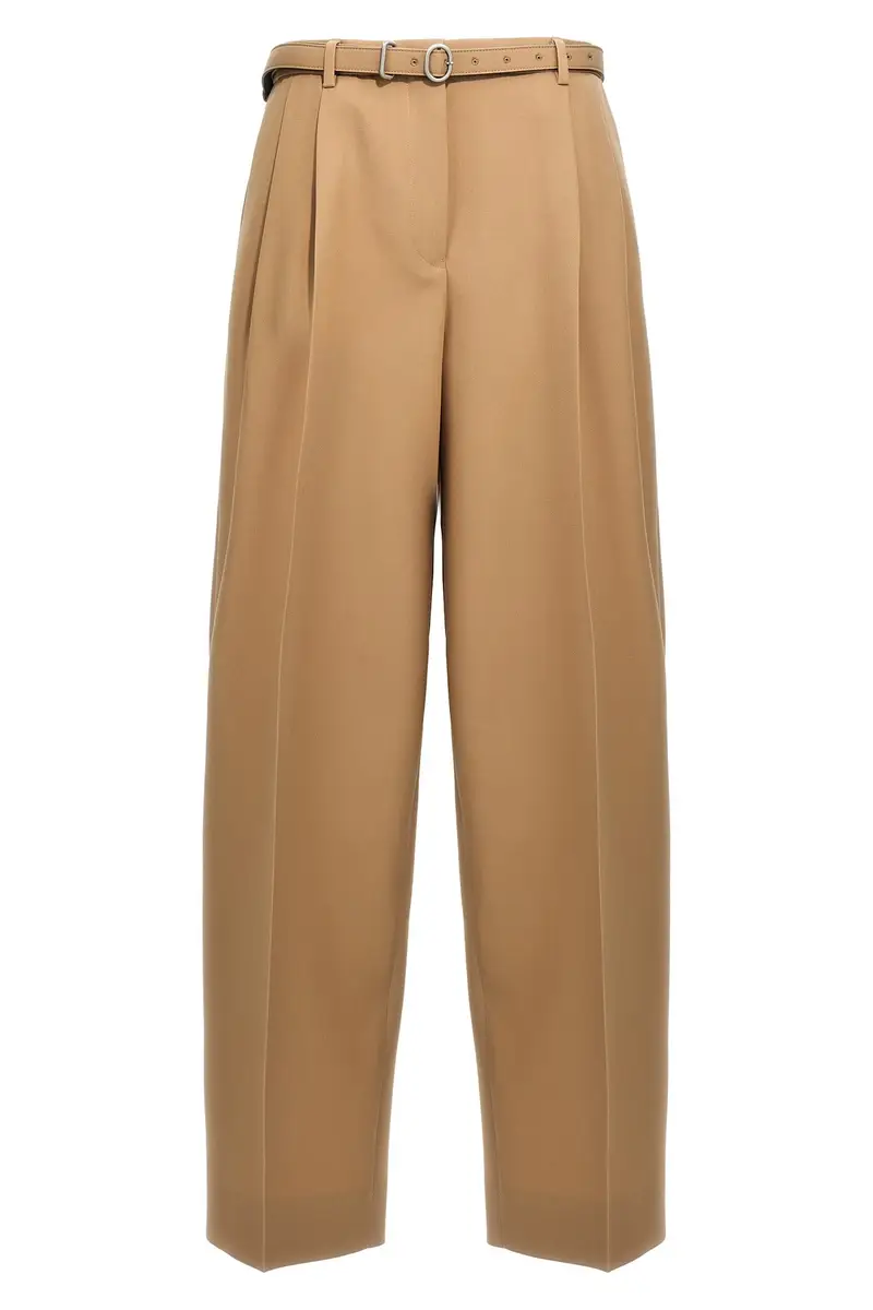 Pantalone Gabardine Cintura Beige