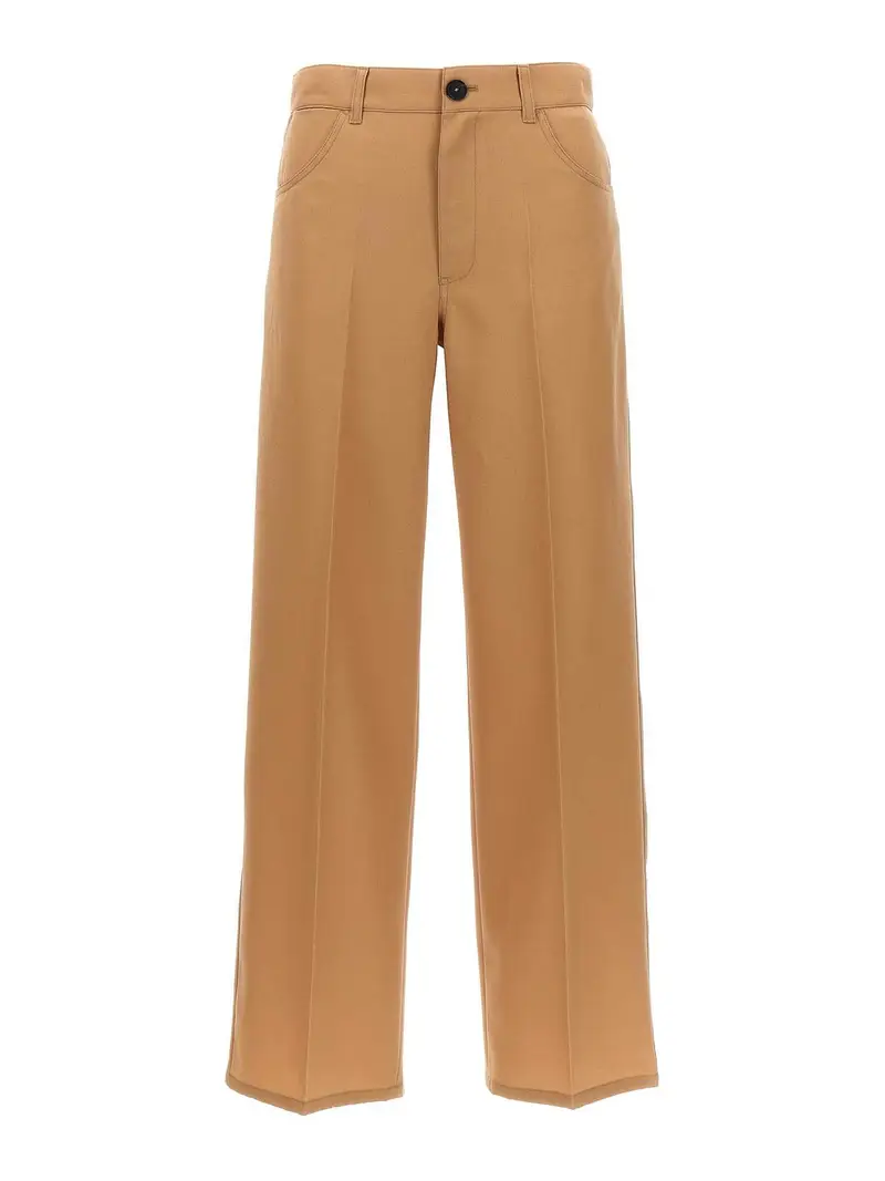 Pantaloni a gamba larga Beige