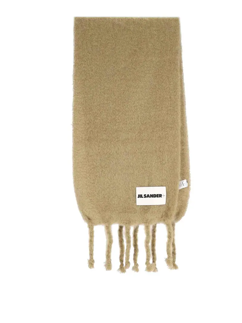 Sciarpa In Mohair E Lana Beige
