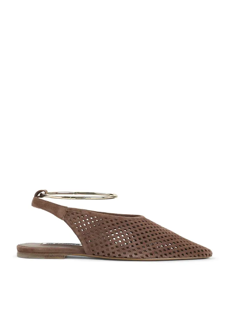 Slingback in pelle di capra Marrone