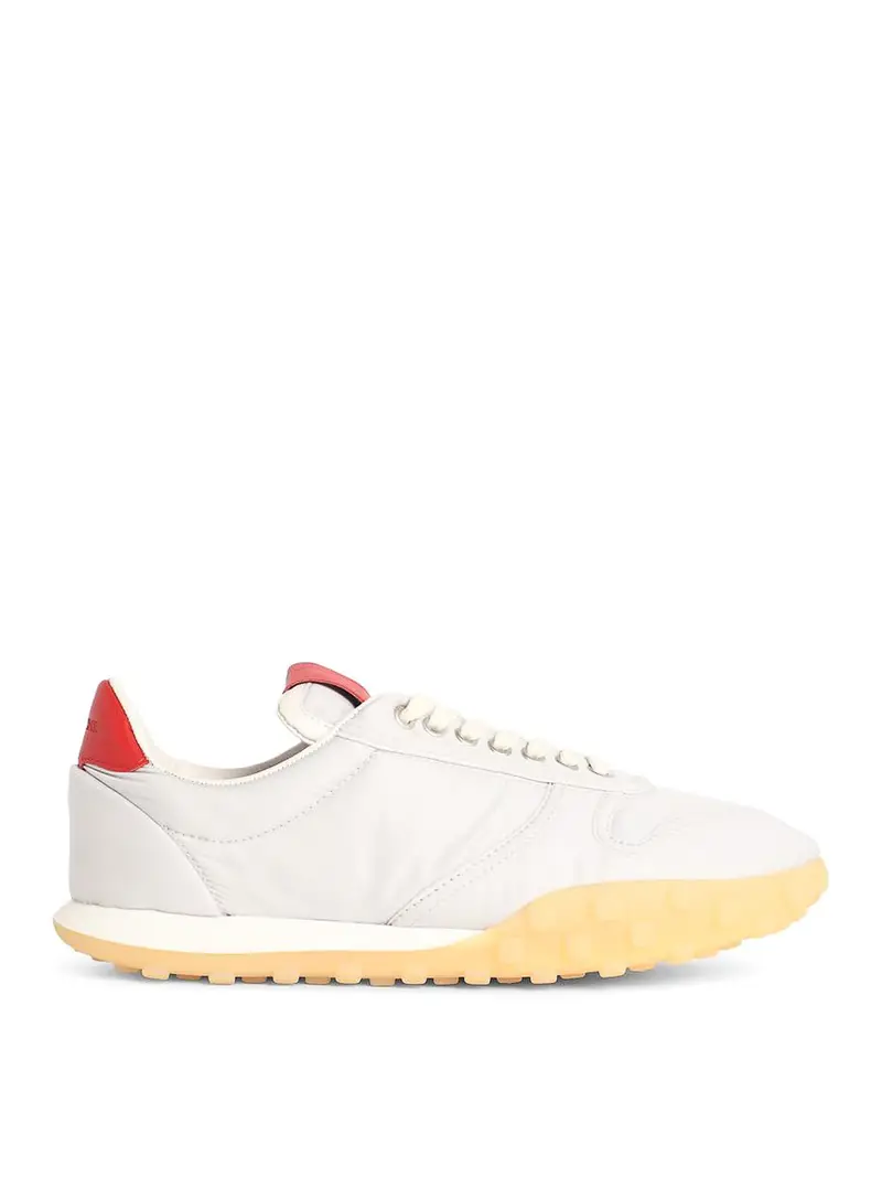 Sneakers In Nylon E Nappa Bianca Bianco