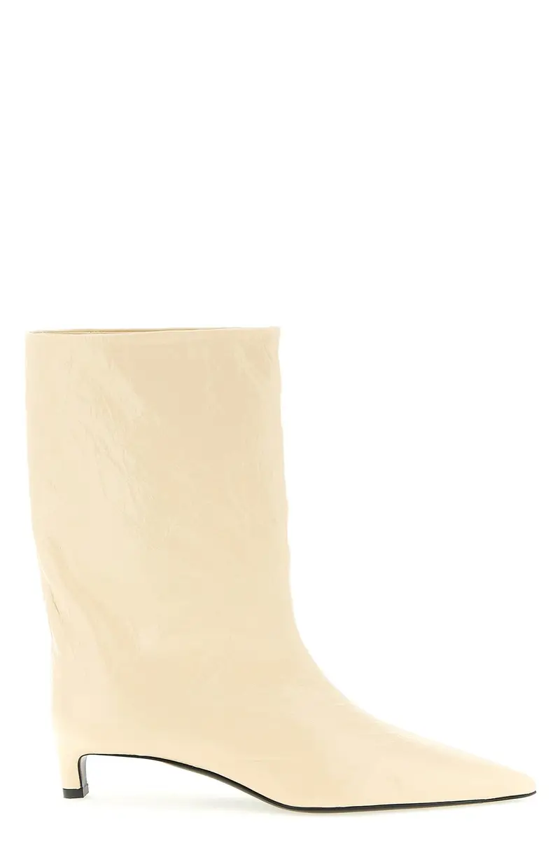 Stivaletto Pelle Craquelé Beige