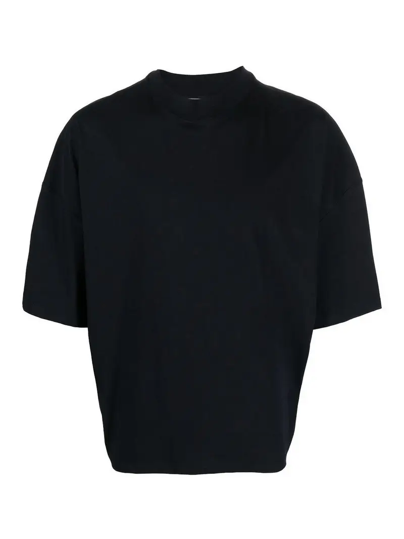 T-shirt a maniche corte in cotone Nero