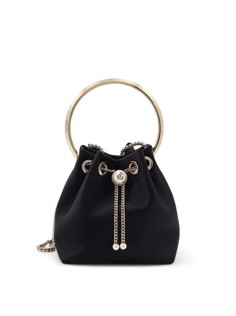 Borsa Bon Bon In Satin Nero
