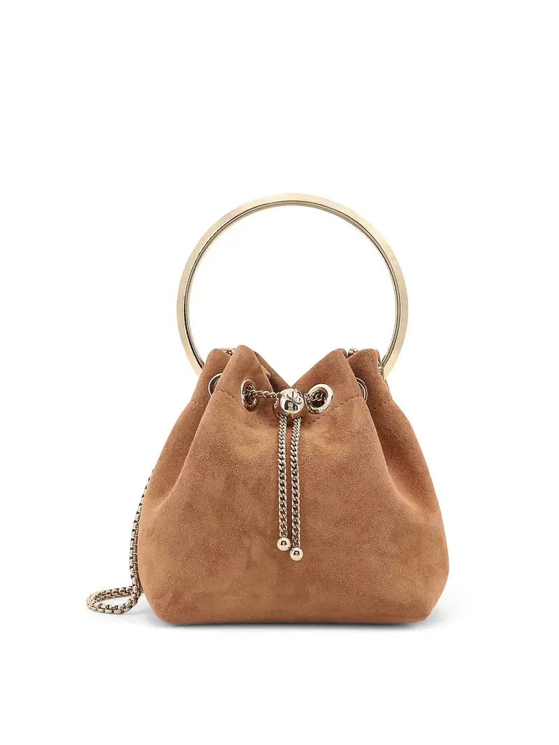 Borsa Bon Bon In Suede Marrone