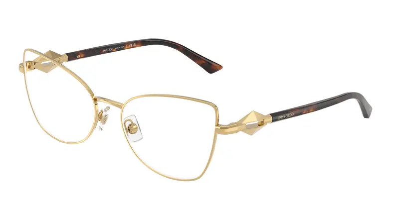 Jimmy Choo Donna JC2012  3023 Montature da vista Metallo Oro Trasparente Cat Eye Normale